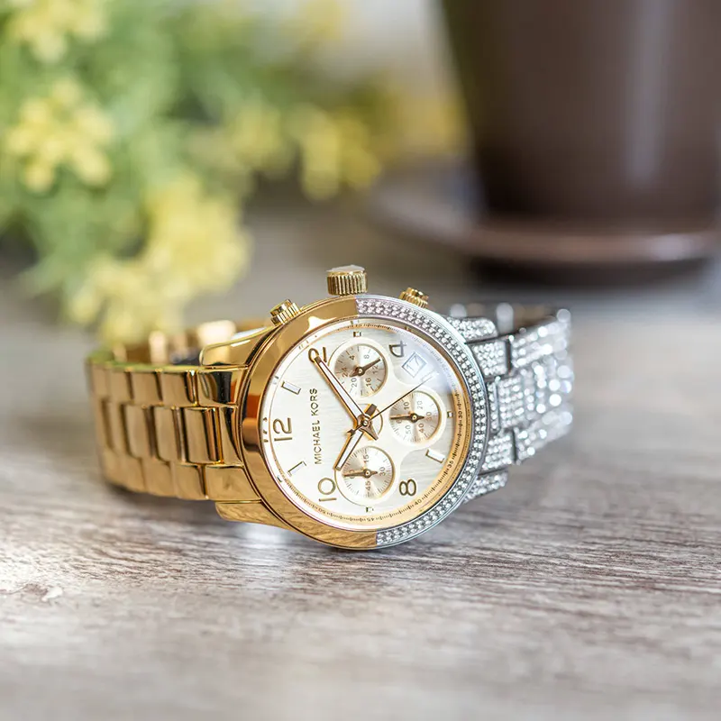 Michael Kors Runway Chronograph Two-Tone Ladies Watch- MK7329